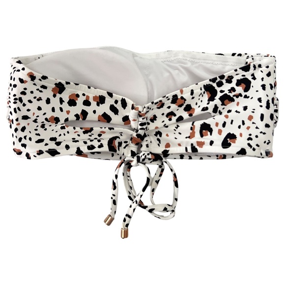 Victoria’s Secret Leopard design cheetah bandeau bikini white brown black Sz M - Picture 2 of 7